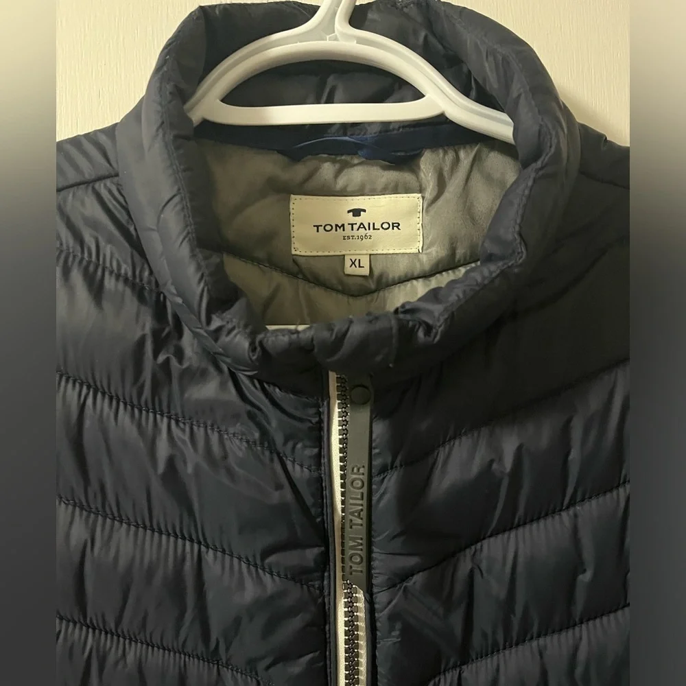 Lightweight Puffer Vest Tom Tailor Navy Blue Full Zip Men’s L/XL - Picture 2 of 14